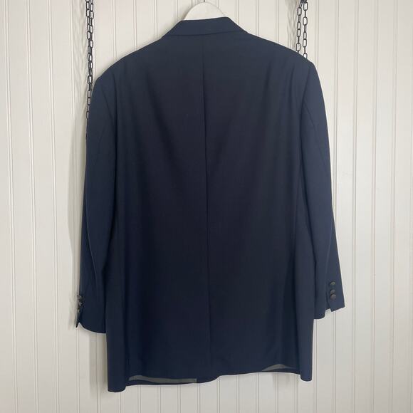 Oscar De La Renta Men’s 100% Wool Navy Single Breasted Two Buttons Blazer 44R - Picture 2 of 6